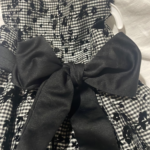 Marmellata 5 black plaid floral rose detailed dressy dress euc worn once - Picture 9 of 10